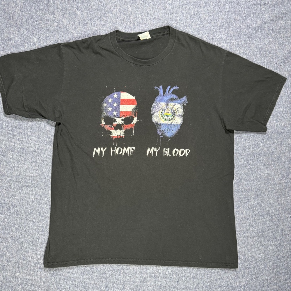 Port & Company El Salvador USA My Home My Blood Graphic T-Shirt XL Black